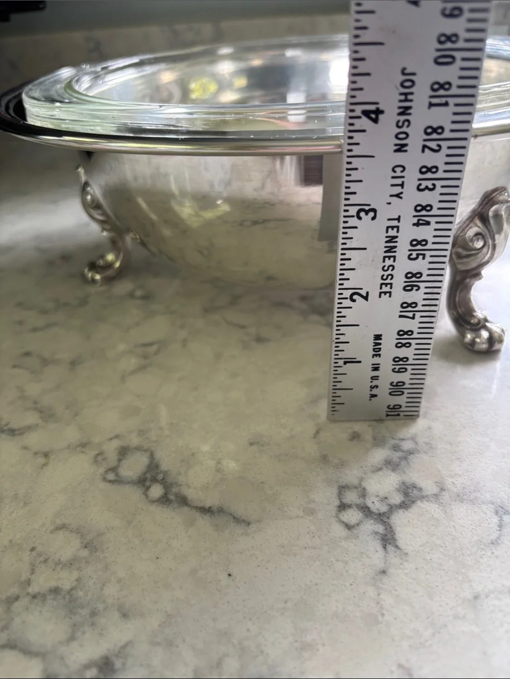 Vintage Silver-plateLidded Serving Bowl with Pyrex 2qt insert